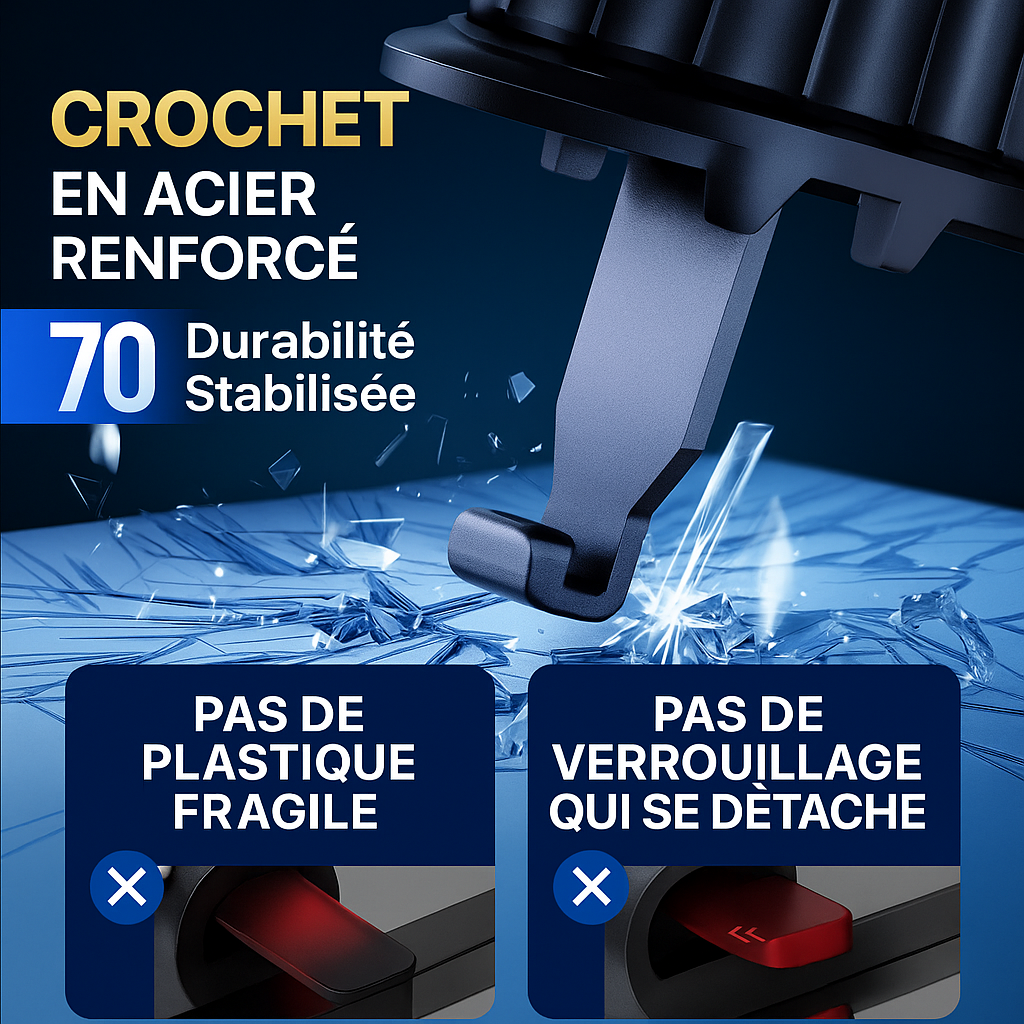 TOPK for Magsafe Car Phone Holder,Powerful Magnetism Premium Quality Single-Hand Operation Metal Hook Magnetic Car Phone Mount