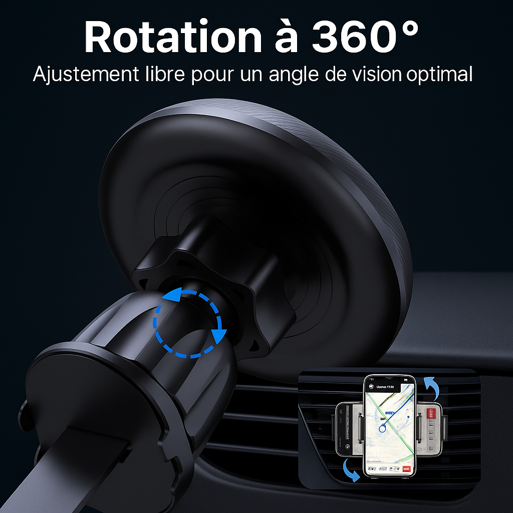 TOPK for Magsafe Car Phone Holder,Powerful Magnetism Premium Quality Single-Hand Operation Metal Hook Magnetic Car Phone Mount