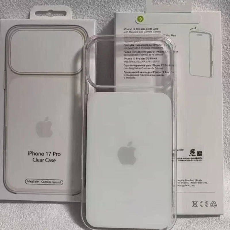 Coque originale officielle Magsafe iPhone 17, Pro, Pro Max 17  Transparent